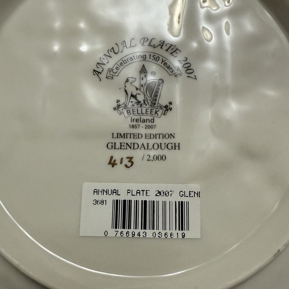 150 Years Anniversary BELLEEK Plate 2007 Christmas at Blarney Ireland #471/2000 - Picture 5 of 5